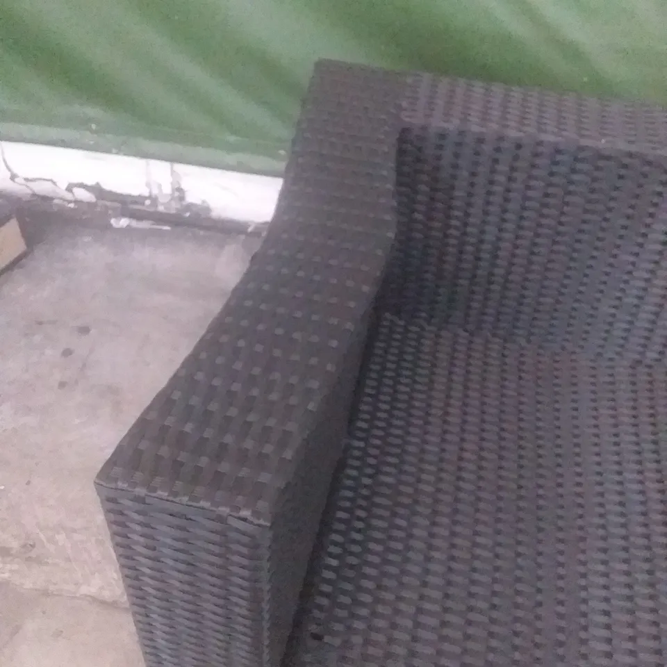 RATTAN EFFECT 3 SEATER GARDEN SOFA BLACK
