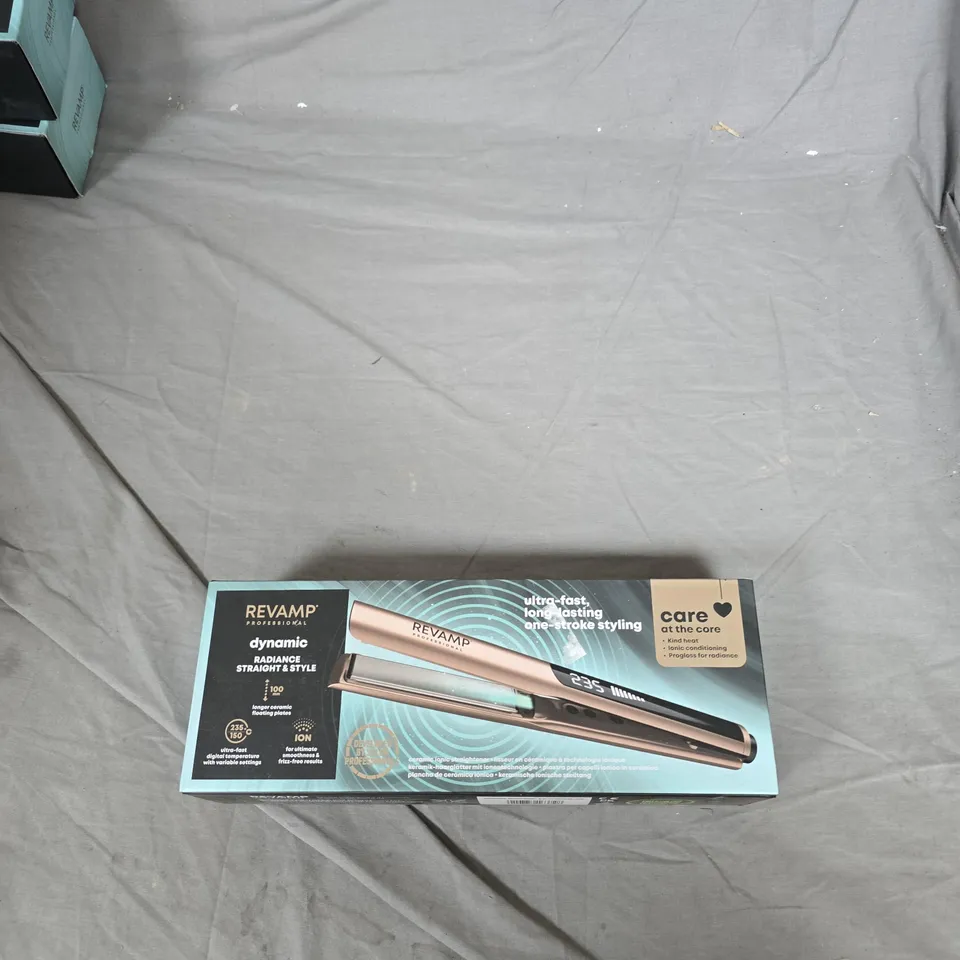 REVAMP PROFESSIONAL DYNAMIC RADIANCE STRAIGHT & STYLE CERAMIC IONIC HAIR STRAIGHTENER – BOXED
