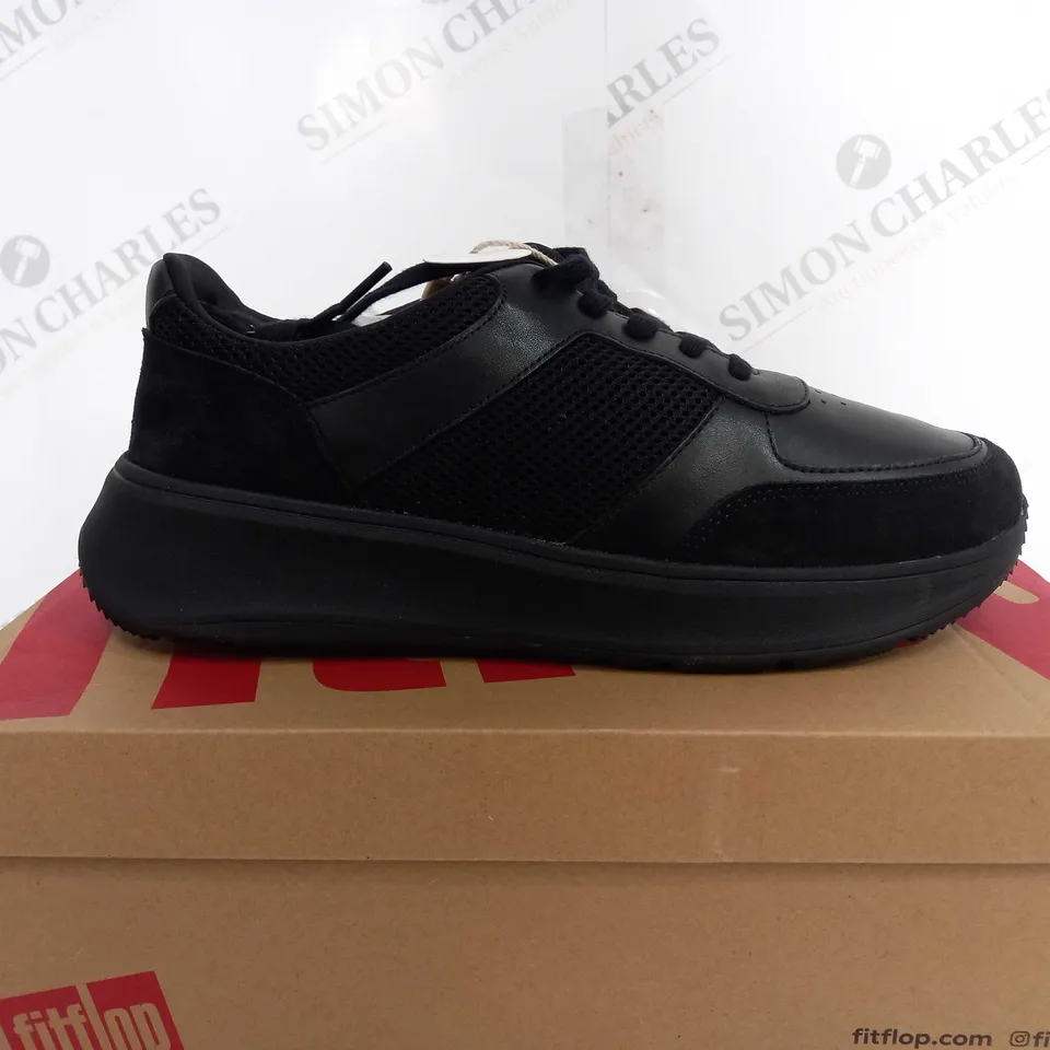 BOXED FLIP FLOP F MODE LEATHER FLATFORM SNEAKER IN BLACK - UK 8
