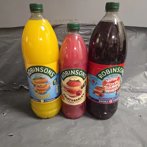 APPROXIMATELY 8 ASSORTED ROBINSONS SQUASH BOTTLES TO INCLUDE - SUMMER FRUITS - FRUIT & BARLEY - ORANGE & PINEAPPLE - COLLECTION ONLY