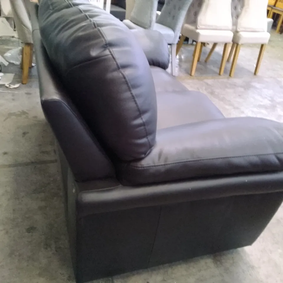 QUALITY DESIGNER ANDERSON 2 SEATER SOFA - BROWN LEATHER 