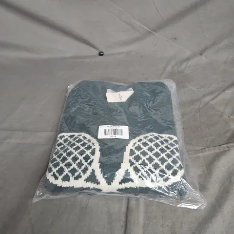 HOLLISTER BOXY FIT KNIT SWEATER - GREEN, SIZE M