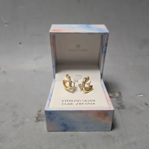 BOXED JENNI PARK STERLING SILVER CUBIC ZIRCONIA EARRINGS 