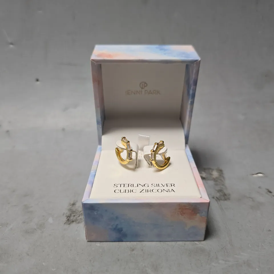 BOXED JENNI PARK STERLING SILVER CUBIC ZIRCONIA EARRINGS 