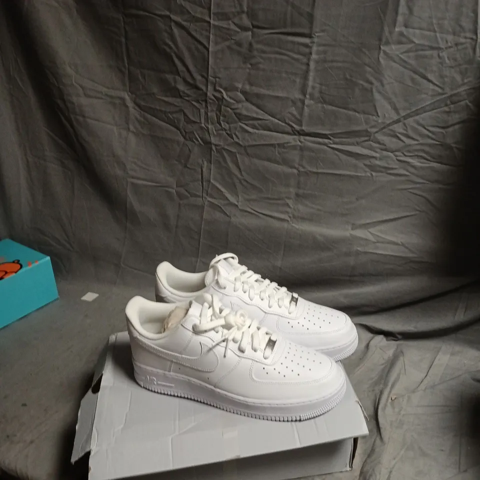 NIKE AIR FORCE 1 ’07 WHITE/WHITE SNEAKERS – UK SIZE 11 (US 12)