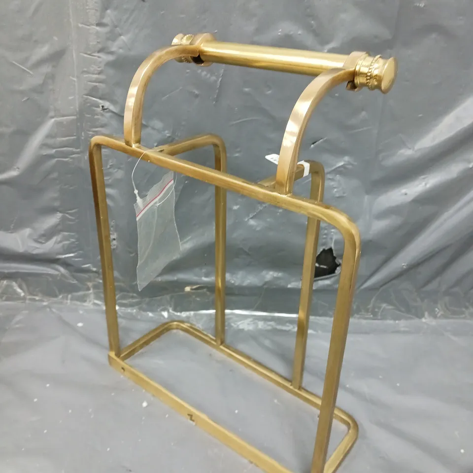 BALDWIN ANTIQUE GOLD MAGAZINE AND TOILET ROLL HOLDER