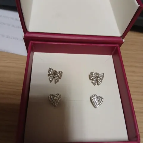 DIAMONIQUE 0.78CT RIBBON EARRINGS STERLING SILVER