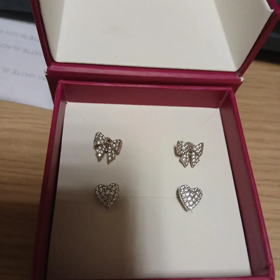 DIAMONIQUE 0.78CT RIBBON EARRINGS STERLING SILVER