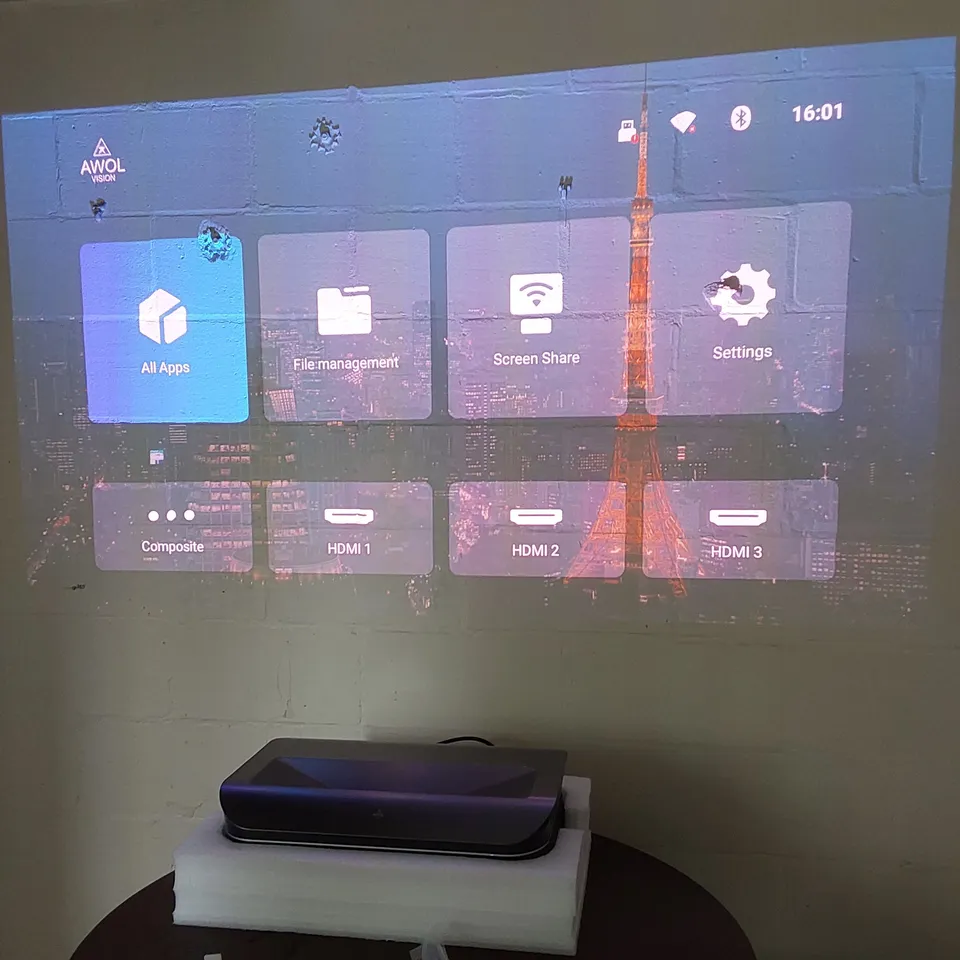 BOXED AWOL VISION LTV-2500 4K UHD ULTRA SHORT THROW TRIPLE LASER PROJECTOR WITH DOLBY VISION & ATMOS
