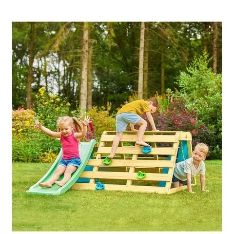 BOXED OUTDOOR WOODEN CLIMB & SLIDE - COLLECTION ONLY