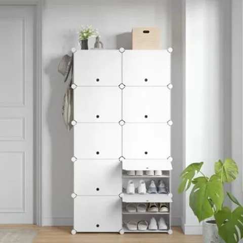 BOXED 40 PAIR STACKABLE STORAGE SHOE CABINET