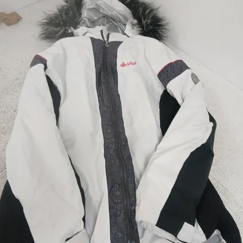 HOODED PARKA JACKET WITH FUR TRIM – UK 36 (EU 46)