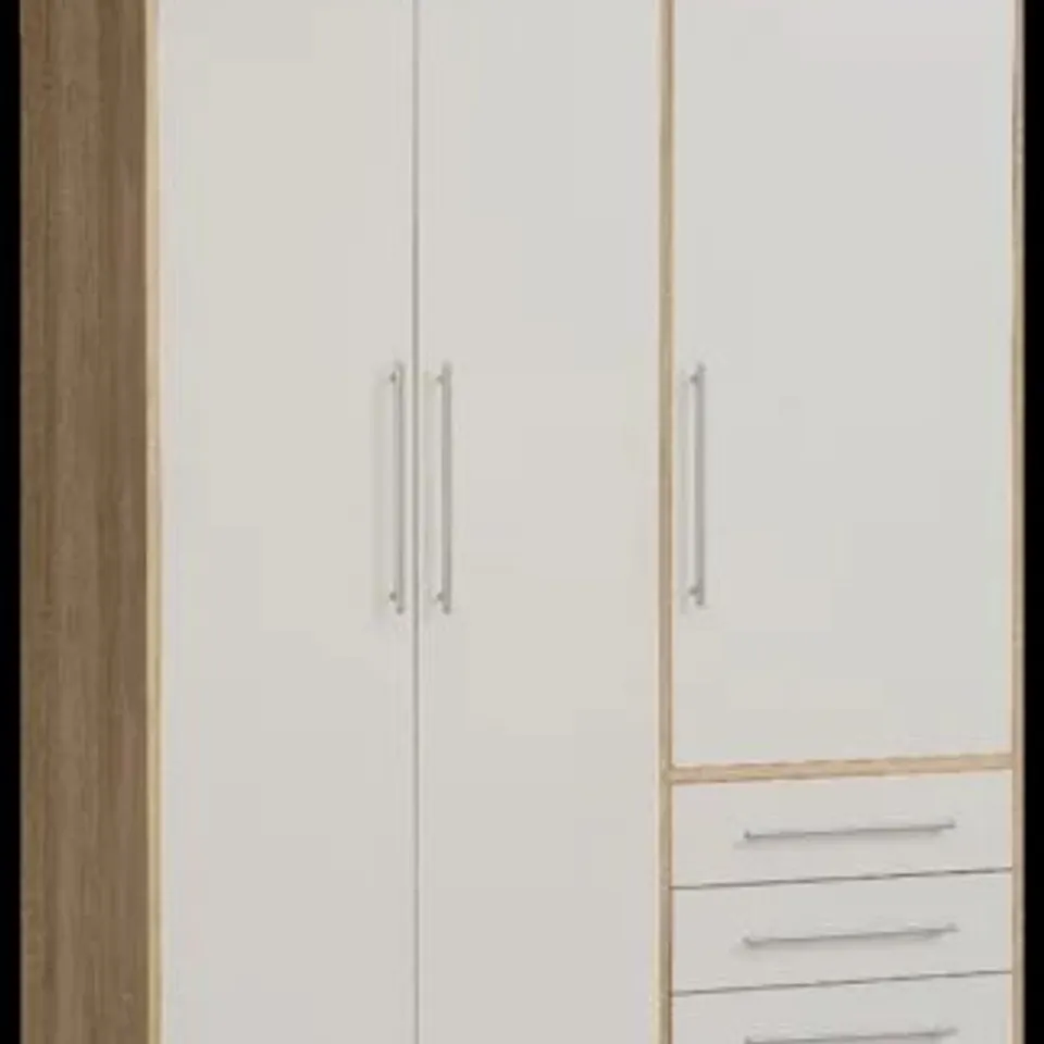 BOXED INGRAM WARDROBE - OAK/WHITE (4 BOXES)