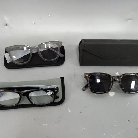 1 PAIR OF SUNGLASSES AND 2 PAIRS OF READING GLASSES GREY MIX 3.0