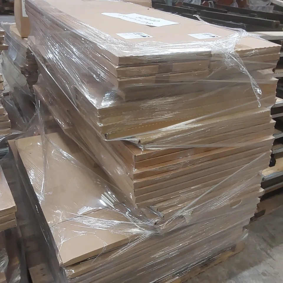 PALLET CONTAINING A LARGE QUANTITY OF ASSORTED BATHROOM FURNITURE PARTS INCLUDING: TALL WALL END/INFIL PANELS ECT