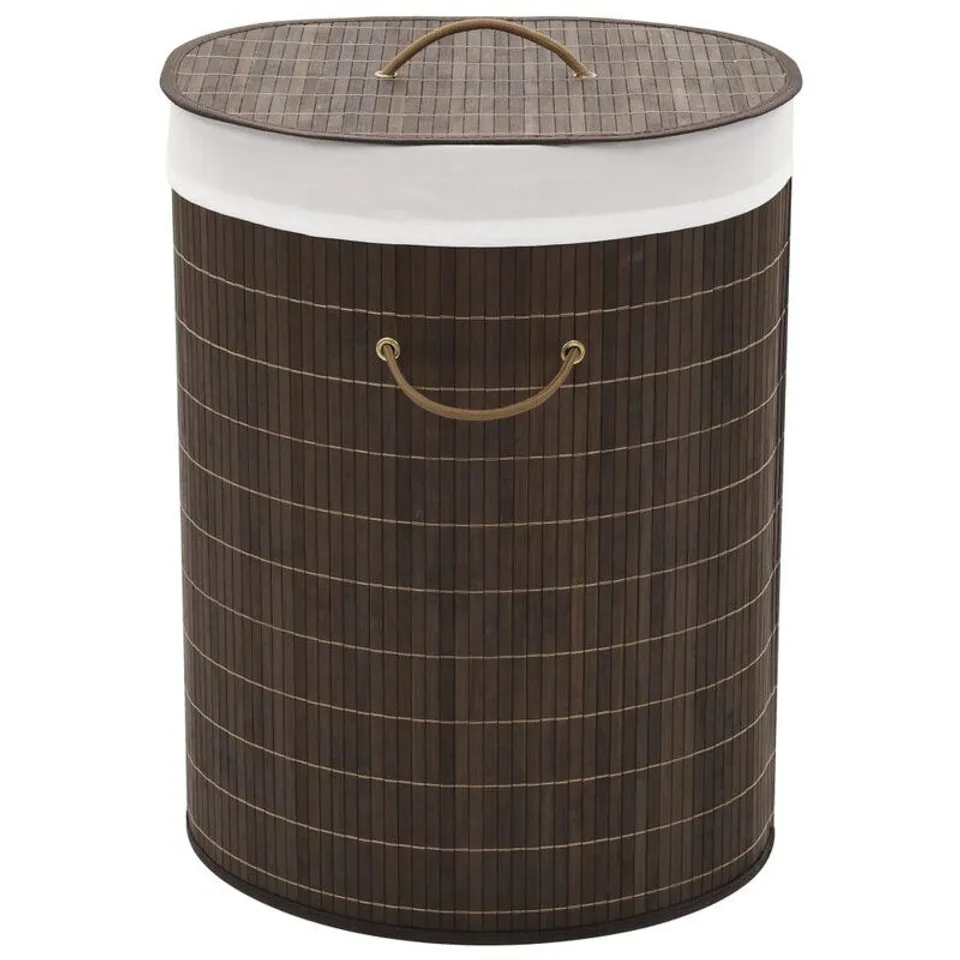 BOXED BAMBOO LAUNDRY BIN - DARK BROWN 