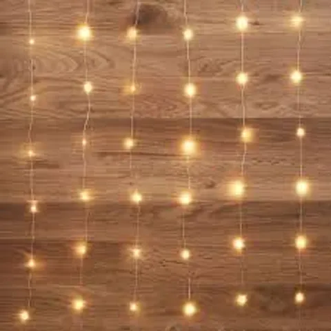 FESTIVE SET OF 2 INDOOR/OUTDOOR NAKED WIRE CURTAIN LIGHTS WITH LEDS