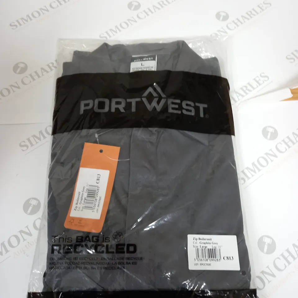 PORTWEST ZIP BOILERSUIT SIZE L