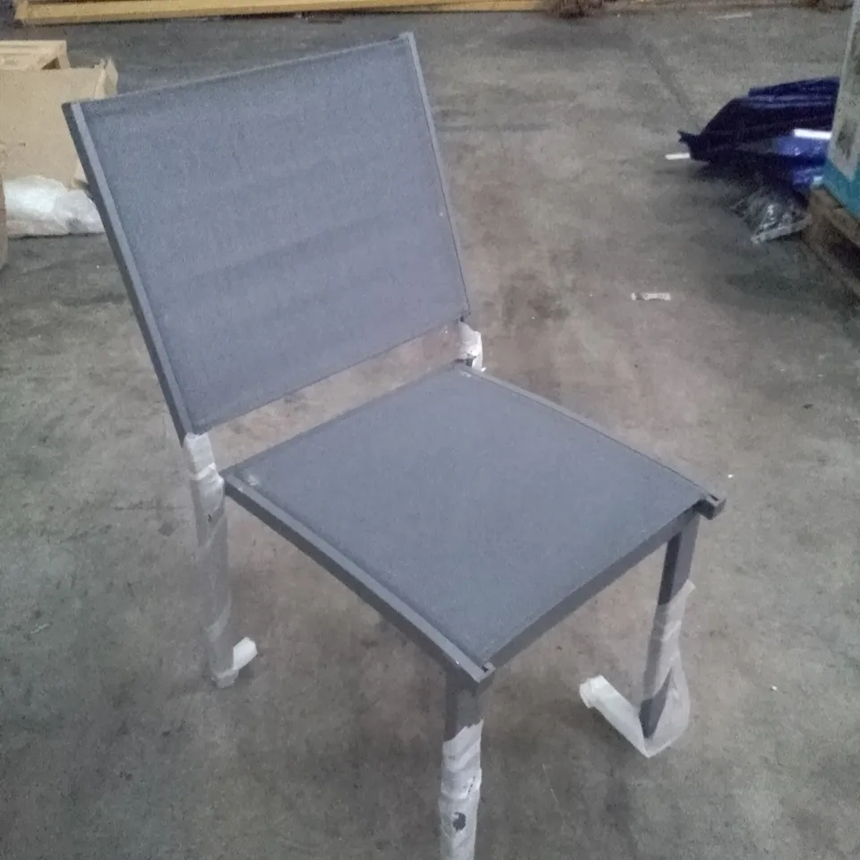 GREY METAL ARMLESS CHAIRS
