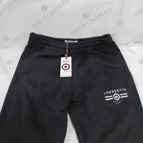 LAMBRETTA SLIM FIT JOGGERS IN BLACK - M