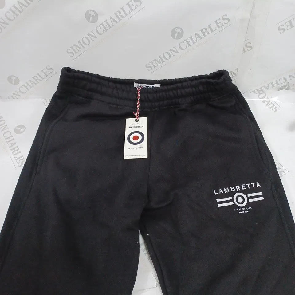 LAMBRETTA SLIM FIT JOGGERS IN BLACK - M