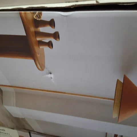 BOXED DUNELM FLOOR LAMP IN FSC WOOD, RATTAN & VENEER –