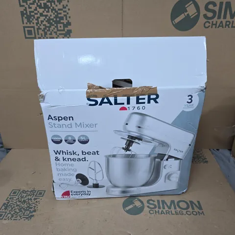 SALTER ASPEN STAND MIXER – WHITE, 5L, 1300W, 8-SPEED