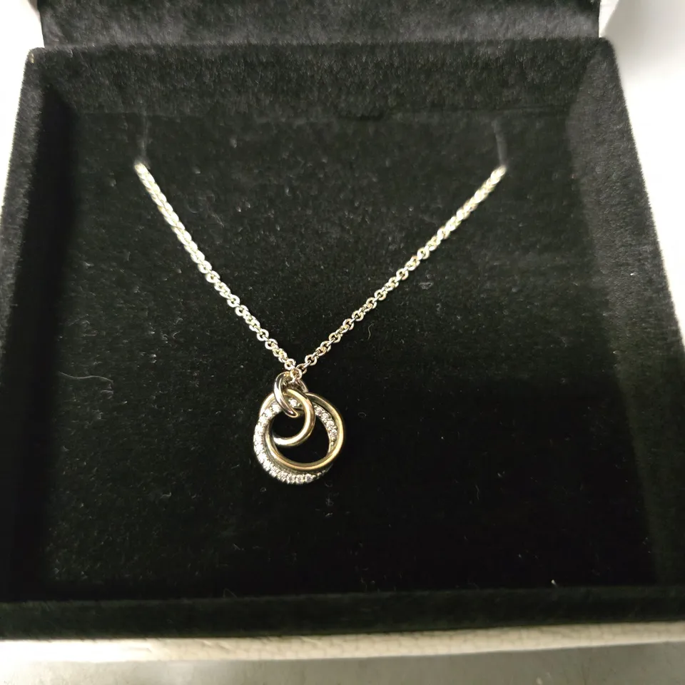 BOXED SWAROVSKI DEXTERA INTERLOCKING CIRCLE PENDANT 