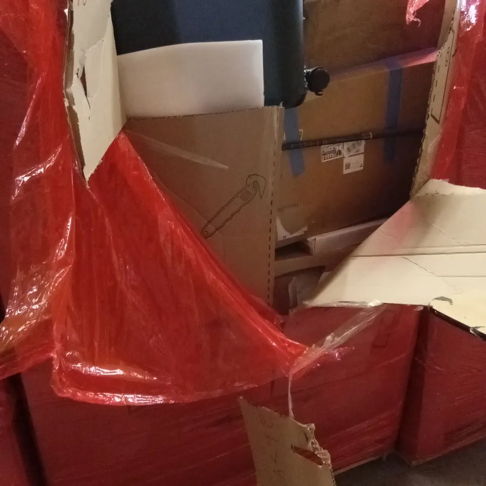 PALLET OF ASSORTED HOUSEHOLD GOODS AND PRODUCTS TO INCLUDE; PAPER SHREDDER,PHOTO FRAME, MATTRESS TOPPER