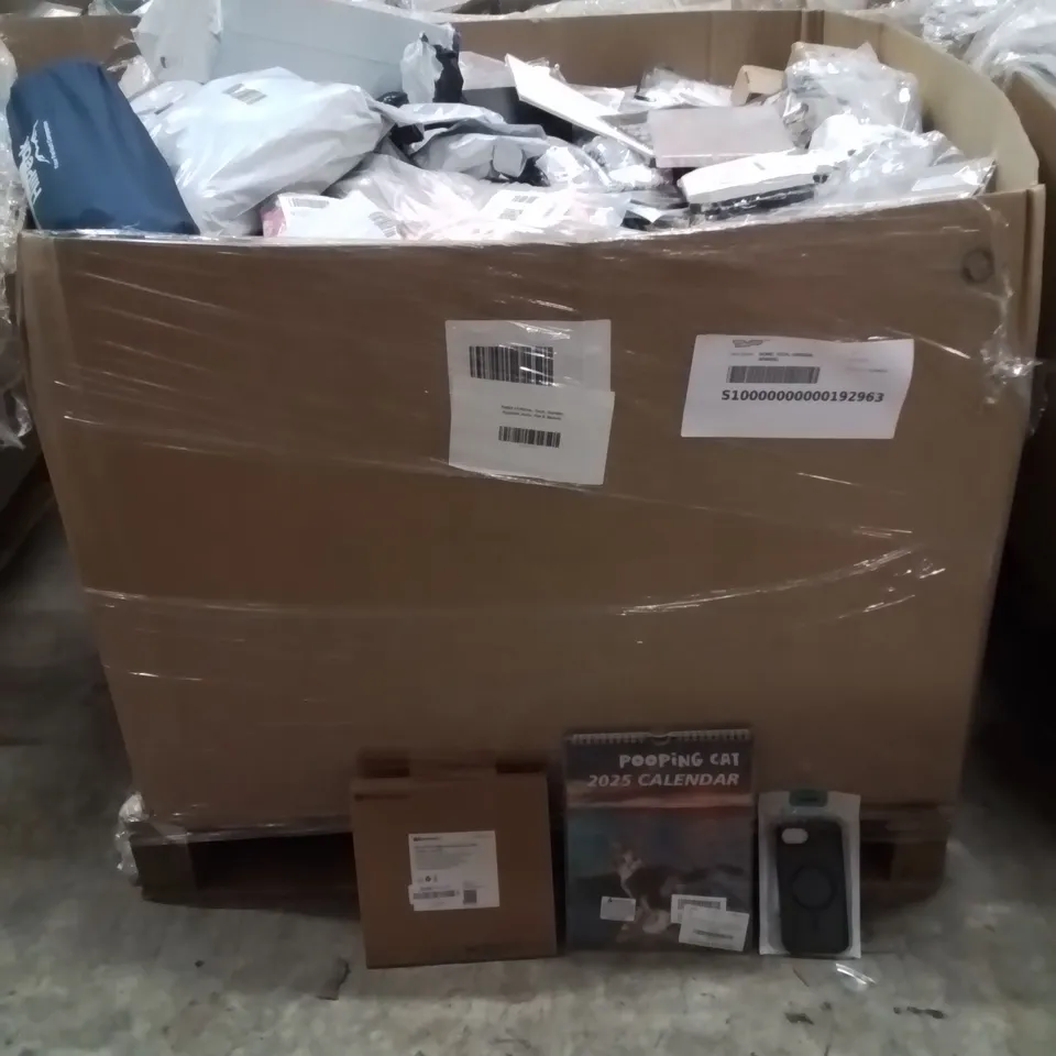 PALLET CONTAINING A LARGE QUANTITY OF TECH,GARDEN,PET,BEAUTY PRODUCTS TO INCLUDE;PHONE CASE,ETHERNET CABLE,CALENDER 