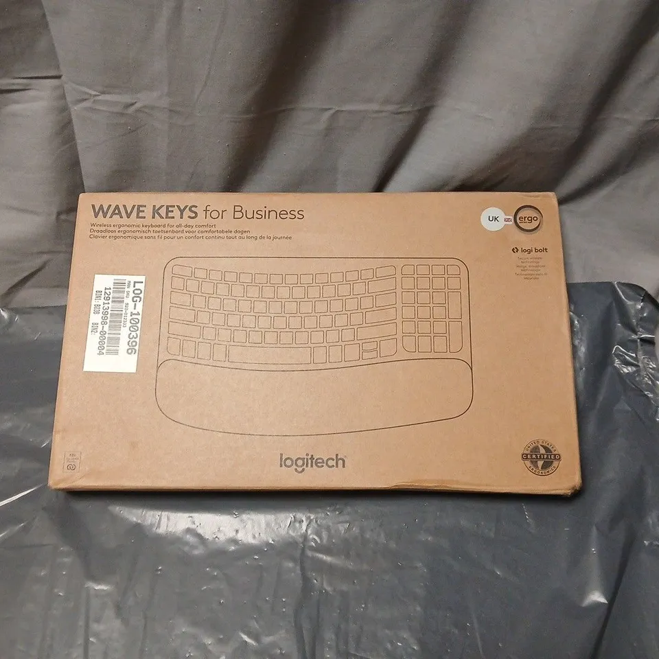LOGITECH WAVE KEYS FOR BUSINESS KEYBOARD WITH WRIST REST – BOXED