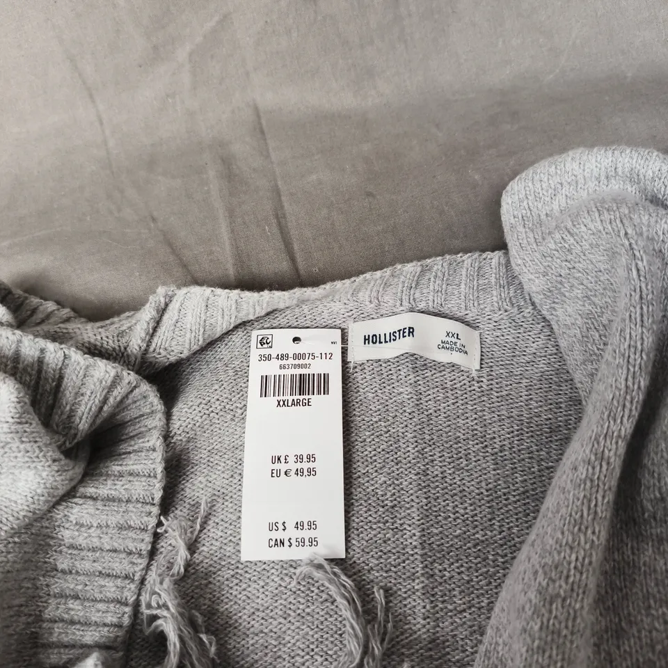 HOLLISTER GREY CARDIGAN  – XXL (UK), 