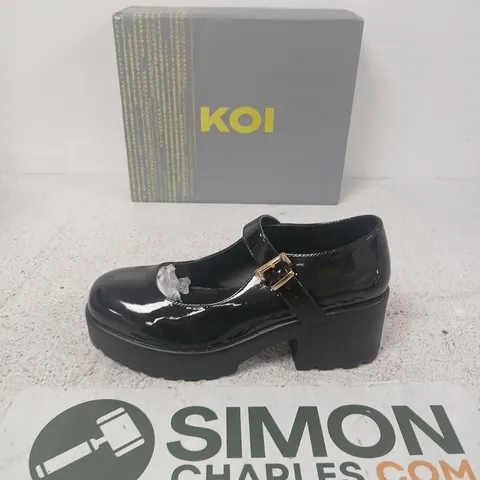 KOI MARY JANE SHOES – BLACK PATENT, UK 9