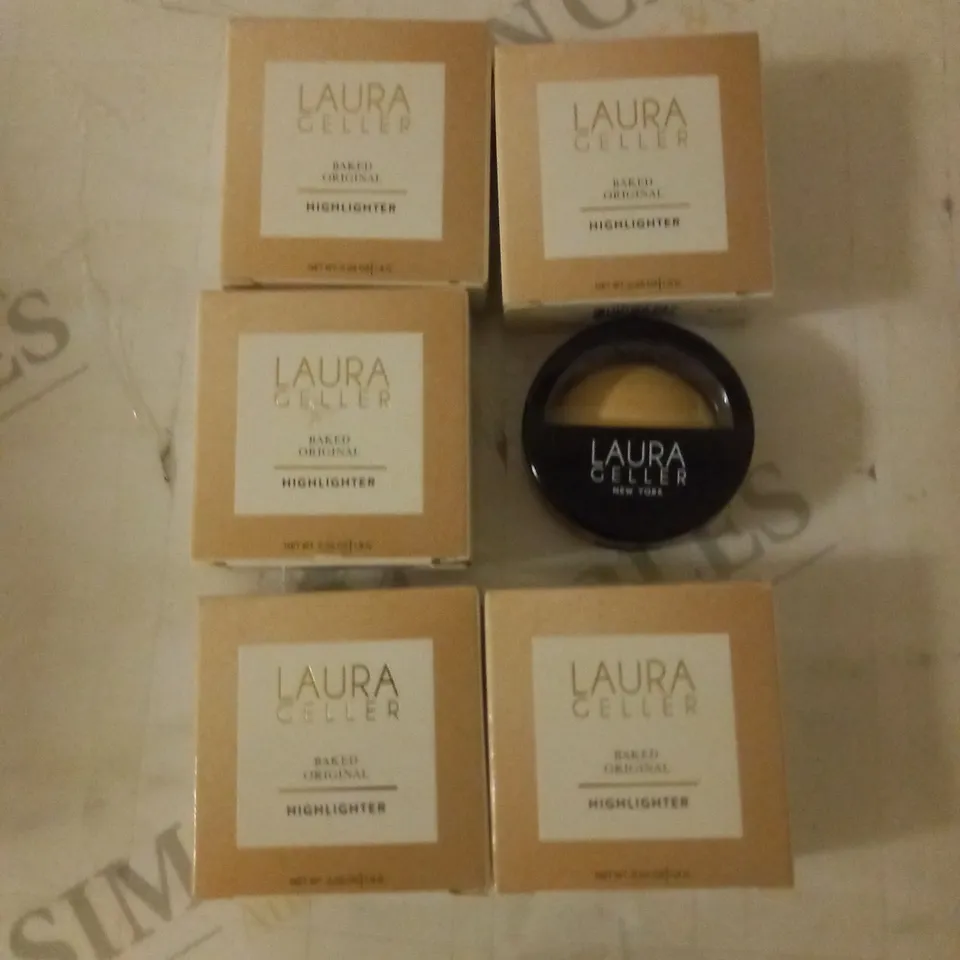 LOT OF 6 LAURA GELLER BAKED ORIGINAL HIGHLIGHTERS, FRENCH VANILLA