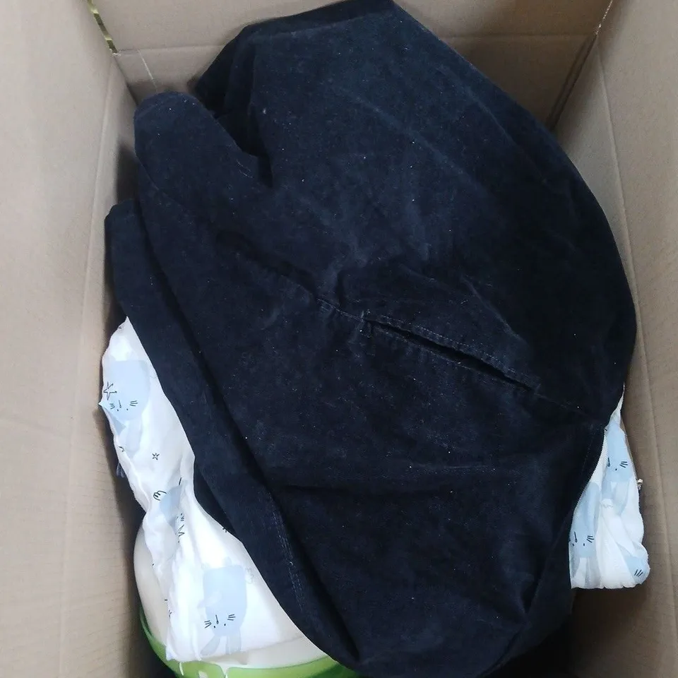BOX OF APPROXIMATELY 10 ASSORTED ITEMS INCLUDING BAUER PRO ICONIC BLOW DRY HAIR BRUSH, FRAGILE TAPE AND MAM MICROWAVE STEAM STERILISER