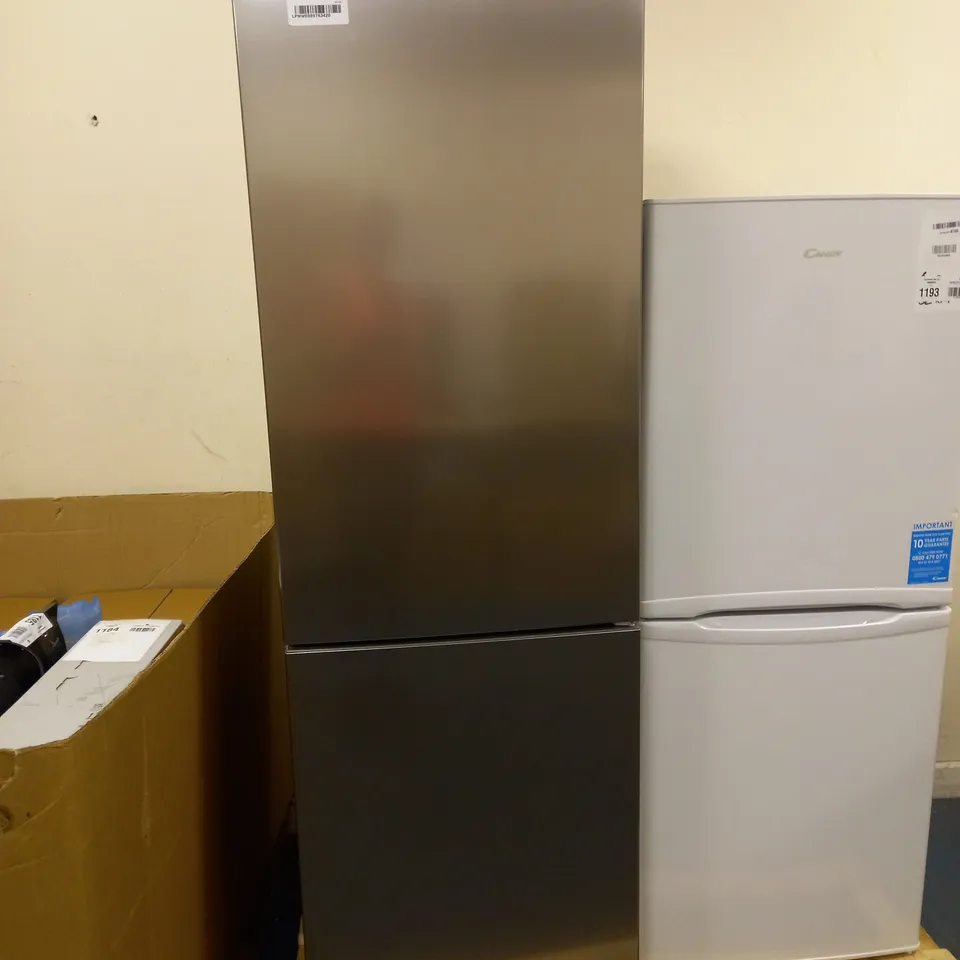 RUSSELL HOBBS FRIDGE FREEZER 55 CM WIDE, SILVER - COLLECTION ONLY