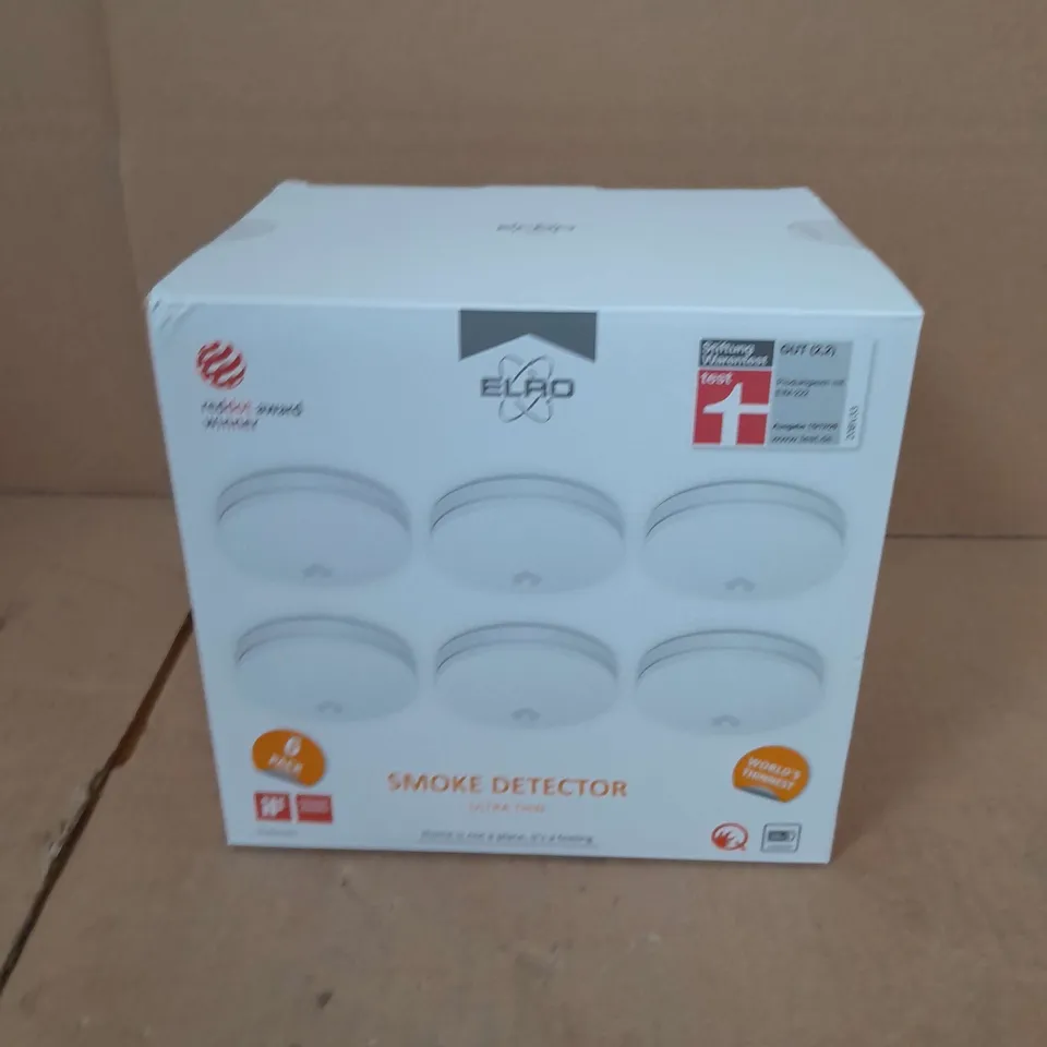 PACK OF 6 ELAO ULTRA THINK SMOKE DETETOR