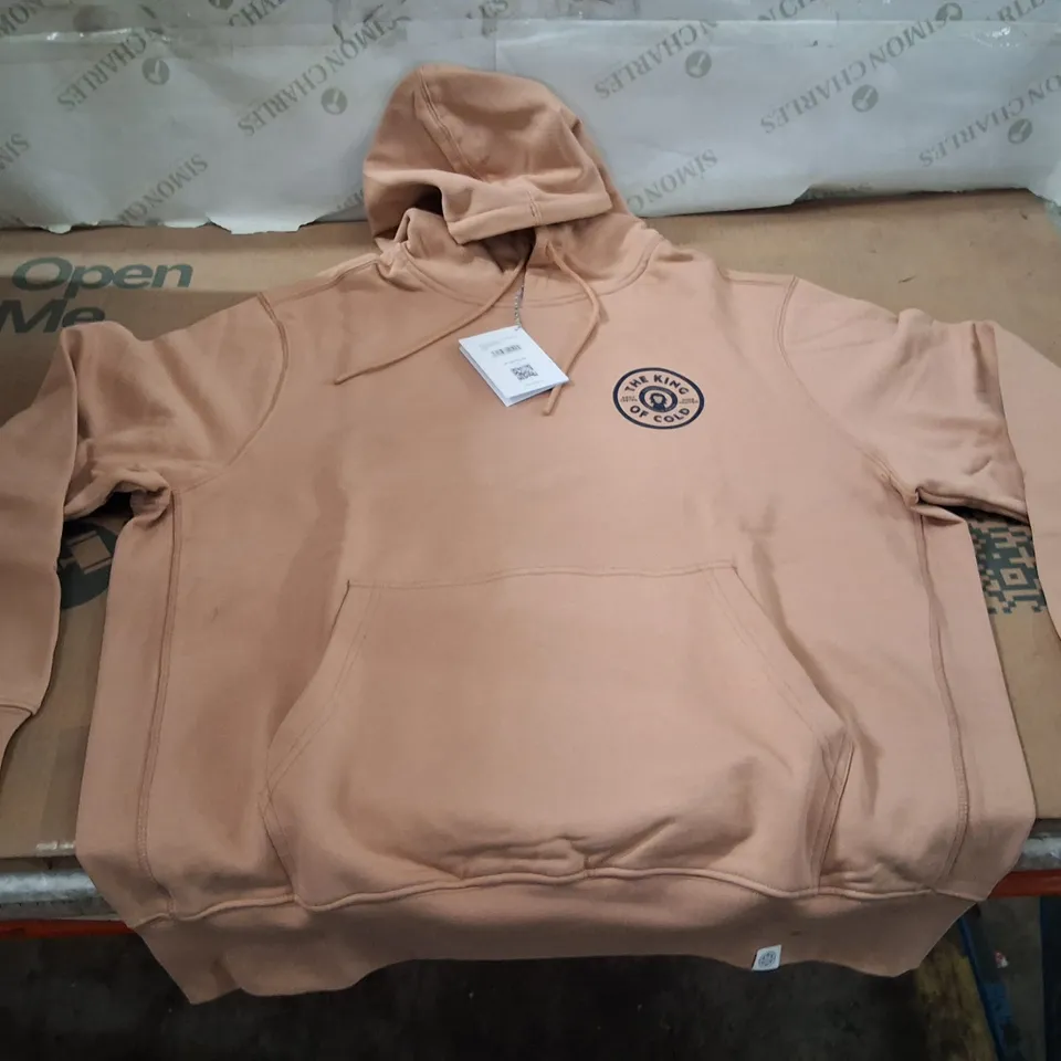 BOX CONTAINING APPROXIMATELY 12 MEN'S THE KING OF COLD HOODY – CORAL, XL