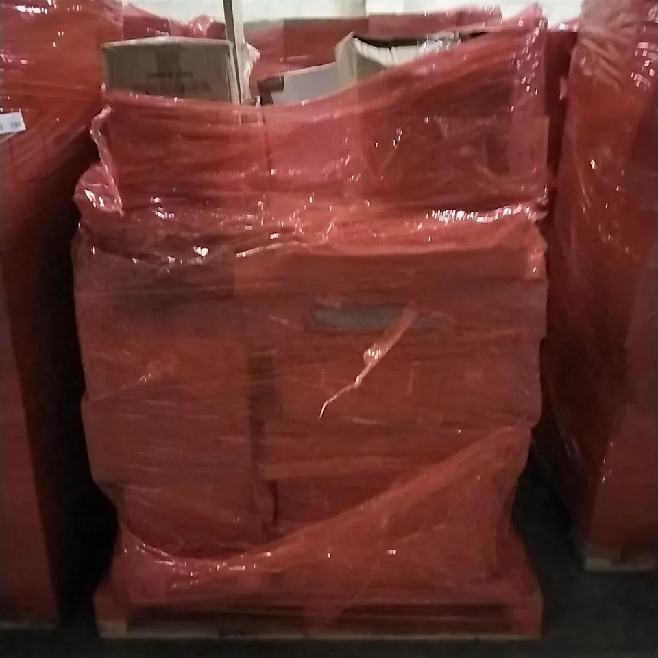 PALLET CONTAINING ASSORTED ITEMS TO INCLUDE: KIDS TOY SWIVEL CHAIR, VACUUM STAND, SHOWER THERMOSTAT AND PICTURE FRAMES ETC...