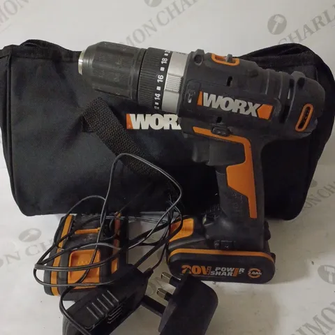 WORX WX370 WORX 18V(20V) CORDLESS IMPACT DRILL KIT POWERSHARE, HAMMER DRILL