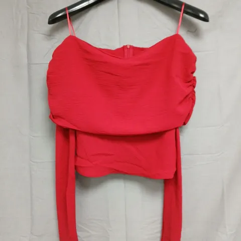 MANGO WOMEN'S OFF SHOULDER BLOUSE IN RED β SIZE XS