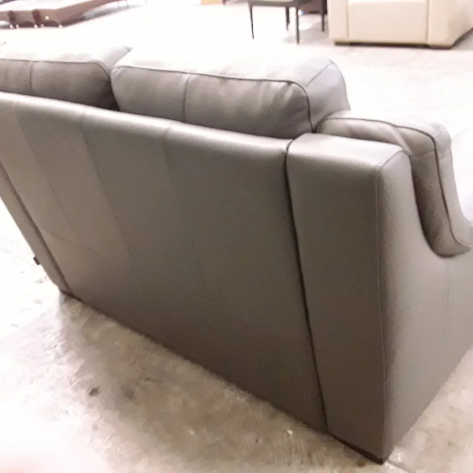 QUALITY ITALIAN DESIGNER DEGANO 2 SEATER SOFA - GREY ANTHRACITE LEATHER