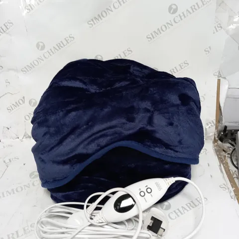 COZEE HOME HEATED PLUSH WEARABLE TV BLANKET IN NAVY
