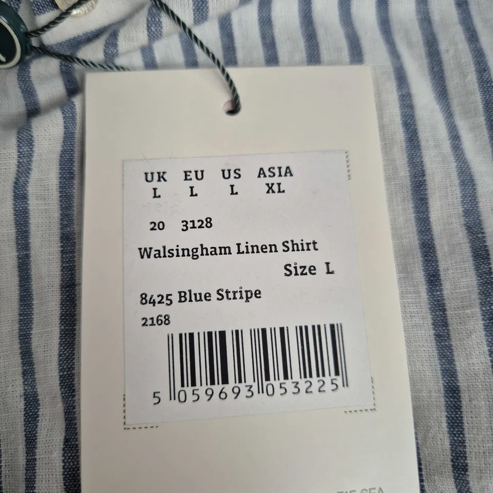 SCHÖFFEL WALSINGHAM LINEN SHIRT – BLUE STRIPE – SIZE L
