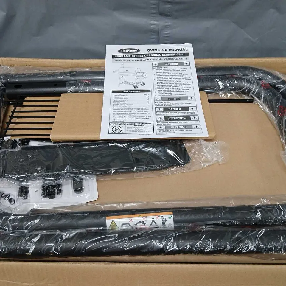 UNIFLAME OFFSET CHARCOAL SMOKER GRILL - COLLECTION ONLY