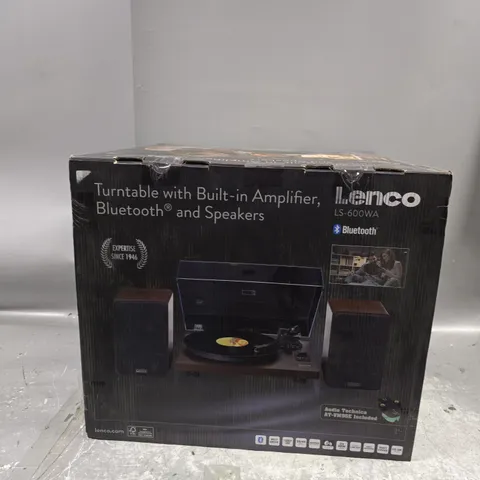 BOXED LENCO LS-600WA TURNTABLE WITH BUILT IN AMPLIFIER