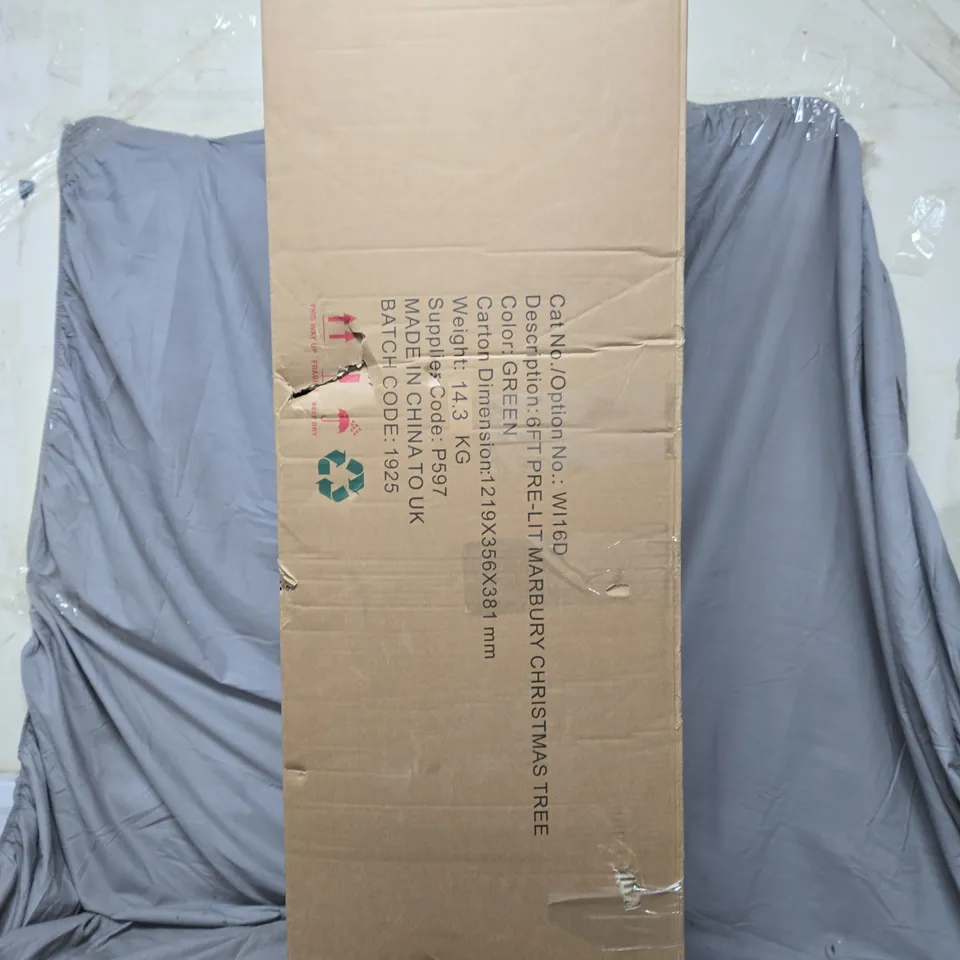 BOXED MARBURY 6FT (182CM) PRE-LIT CHRISTMAS TREE (1 BOX) RRP £219.99