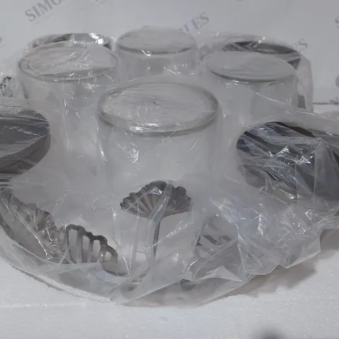 ALISON CORK GINKO CENTREPIECE CANDLE HOLDER - SILVER