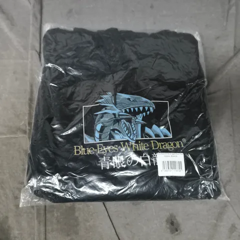 YU-GI-OH BLUE EYES WHITE DRAGON DUEL MODE HOODIE IN BLACK SIZE XL