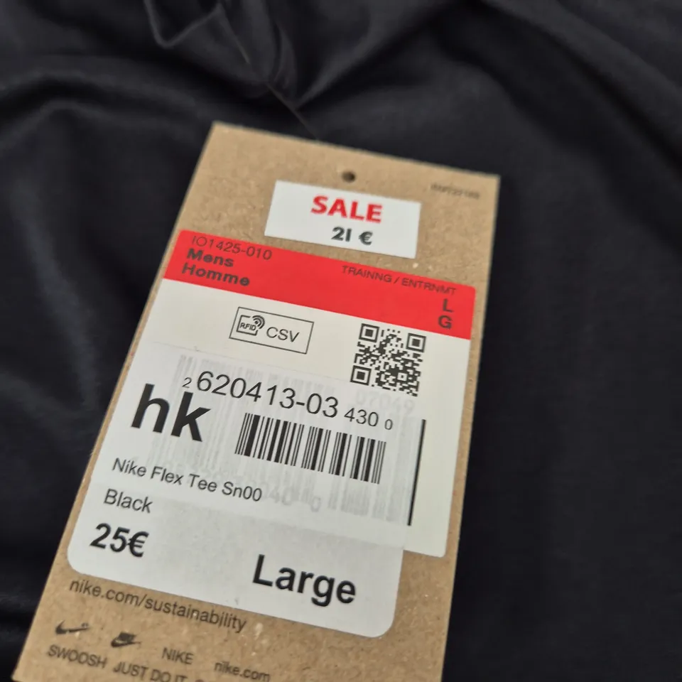 NIKE FLEX TEE DRI-FIT – BLACK, MEN'S LARGE